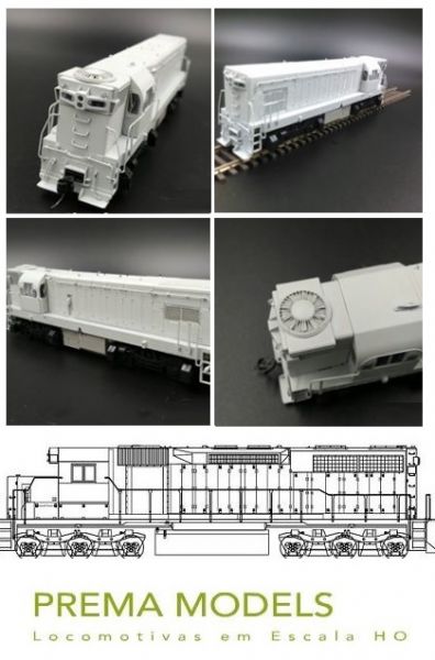 prema Model h.o 1/87 locomotiva g12 sem pintura